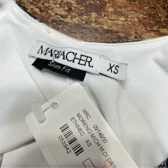 NEW MARIA CHER moreno mich midi dress in ethnic ecru XS - Picture 6 of 10